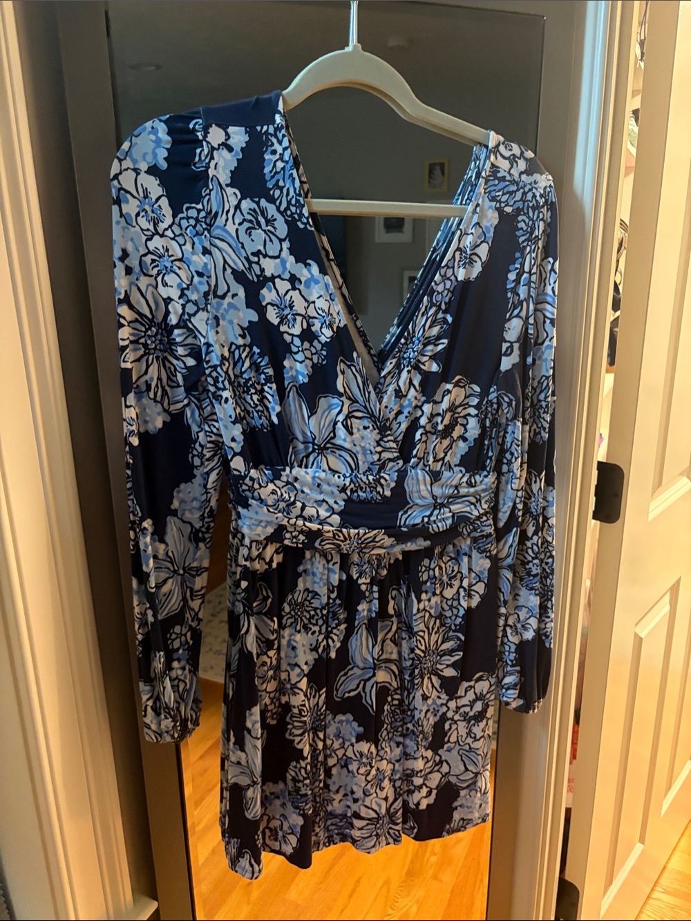 Lilly Pulitzer Navy and Light Blue Floral romper